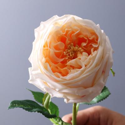 China Europe Single Branch Touch Real Moisturizing Austin Roses Flowers for Living Room Tea Table Home Decor for sale