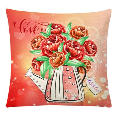 China Anti-Static Pillow Covers For Valentines Day Decor Bicycle Love Heart Flower Balloon Tile Cases Valentines Day Home Decorations for sale