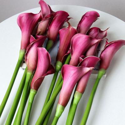 China 10pcs Europe Real Calla Lily Bridal Wedding Bouquet Lataex Touch Artificial Flower Party Home Decor for sale