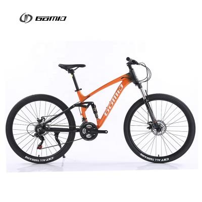 China GOMID Soft Tail Mountainbike Vierlink Bisiklet Vollfederrad mit SHIMANO ST-EF500 SL FD-TY300 RD-TZ500 Getriebekit zu verkaufen