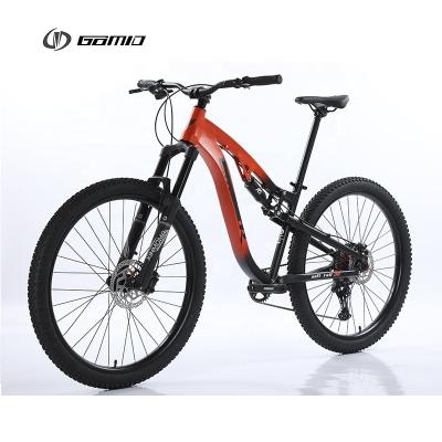 China GOMID Trail Full Suspension Mountainbike SHIMANO Gear Kit Soft Tail Thru Axle Design und Aluminiumlegierung Felgenmaterial zu verkaufen