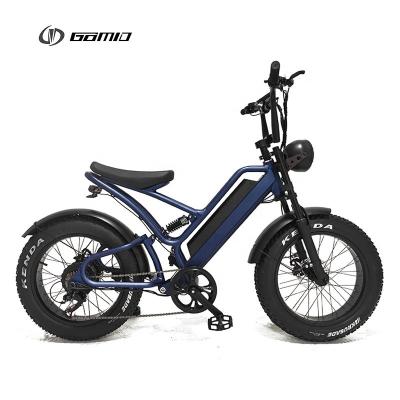 China 500w 48v Bicicleta eléctrica frontal ligera Fat Tire Ebike fuera de la carretera con suspensión completa Retro Fat Bike en venta