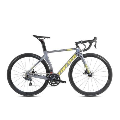 China Frame Carbon Road Bike Twitter 700c 25c Carbon Fiber Frame Roadbike 22 Speed Bicycle for Men Shimano Groupset Wheel Size 700c for sale