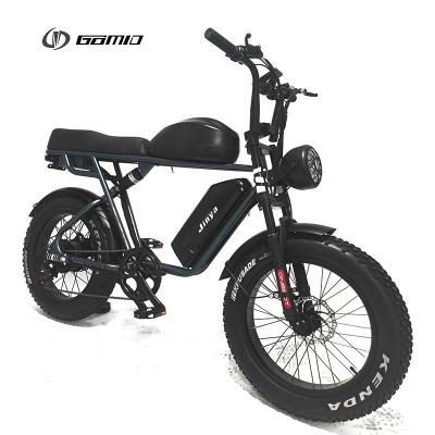 China Electric Fat Tire Bike Full Suspension 33Ah Lithium Battery Retro eBike 1000W Hub Motor Bicycle with Steel Frame Material for sale