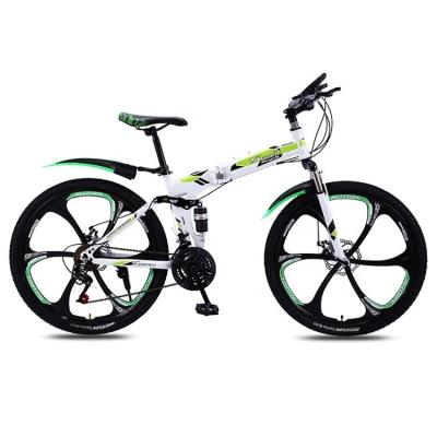 China 24/26 Inches Carbon Steel Foldable Bicycle with Integrated Shift Levers and Aluminum Alloy Brake Handle for sale