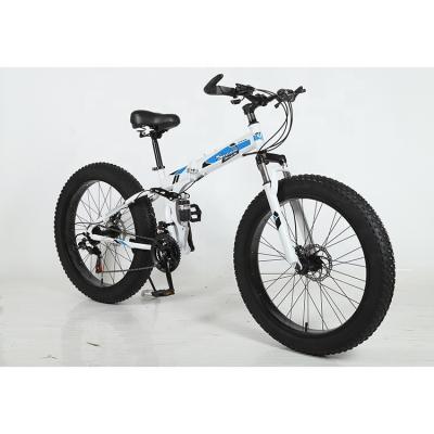 China Personalizável 26 polegadas de pneu gorduroso Snow Mountain Bike dobrável com alavancas de mudança de liga de alumínio e garfo de aço carbono à venda