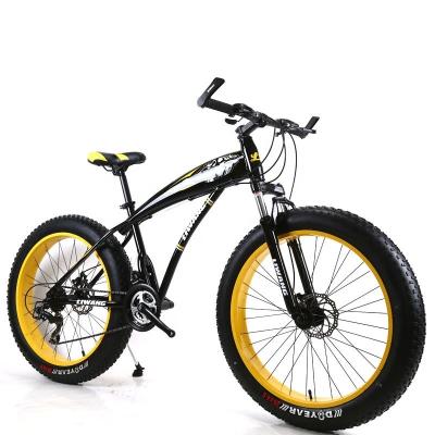 China Adultos personalizado Mountain Cruiser Bicicleta Pneus gordos Bicicletas de montanha com 4,0 polegadas Largura do pneu e material de garfo de aço carbono à venda