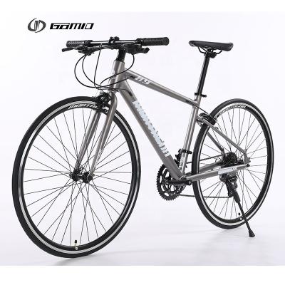 China GOMID Custom Bicycle Hybrid Road Bike Alloy Racing 700c Roadbike Simulated Carbon Fiber Gear Cycle for sale