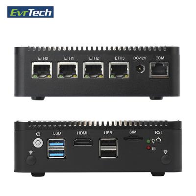 China LAN 4 Port Fanless Firewall Appliance PC Pfsense With Gemini Lake J4125 Quad Core CPU Firewall Router Support AES-NI KBOX-J4 for sale