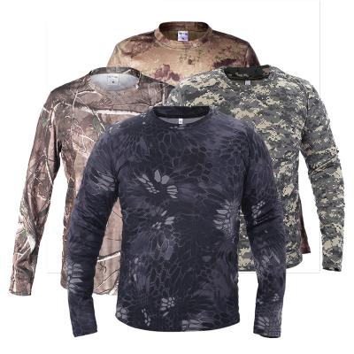 China Combat Camouflage Combat Camouflage Men's Long Sleeve T-shirt Men's Breathable Round T-shirt Uniforms Quick Dry Neck Shirt for sale