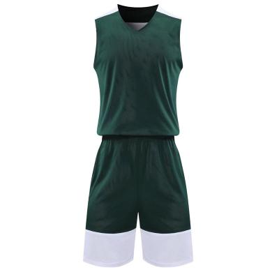 China Breathable Double Sided Basketball Uniform Set Men's College Game Customized Training Uniform Team Sports Vests Invest for sale