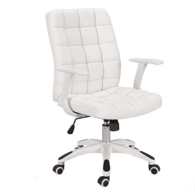 China (Size) China Adjustable Popular White PU Butterfly Mechanism Office Chair for sale