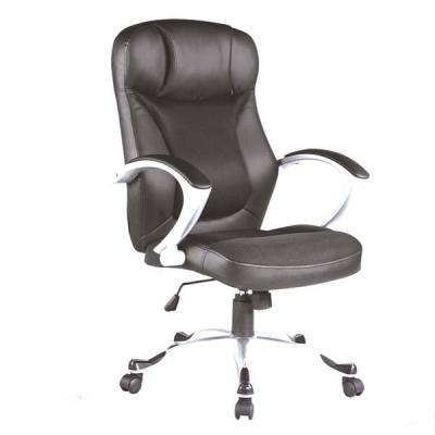 China M&C Adjustable Black Leather High Back (Height) Office Revolving Chair for sale