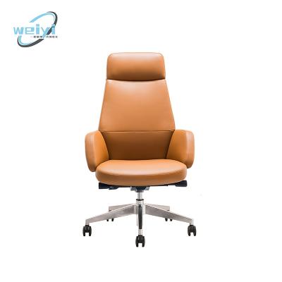 China (Height)Adjustable Executive Leather CEO Chair For Commercial High Quality Ergonomic Modern Boss Office Furniture Brown Leather Chair Chairs for sale