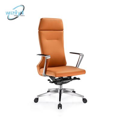 China Wholesale Adjustable High Quality Modern Luxury Ergonomic (Height) Leather Swivel Leather Office Chairs Executive Boss Chair Office for sale