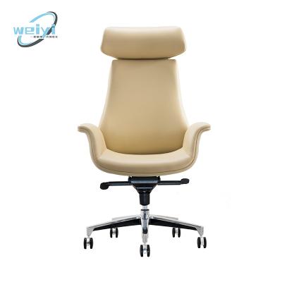 China (Size) 2023 Adjustable Modern Comfortable Extended Executive Boss Leather Chair Office Swivel Leather Office Chair for sale