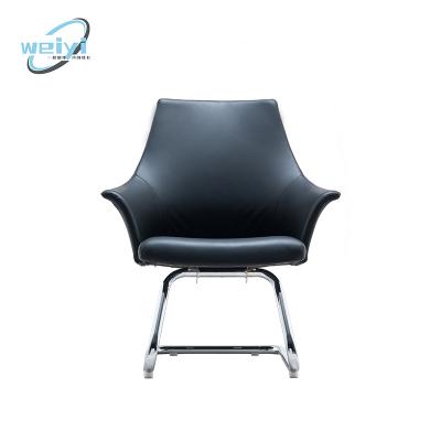 China Other Cheap Wholesale Fixed Executive Visitor Chair Metal Frame Metal Meeting Office Leather Chair for sale