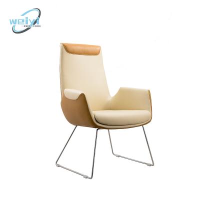 China Wholesale Modern Fixed Frame Executive Boss Metal Other Chair Leather Meeting Office Visiting Chair for sale