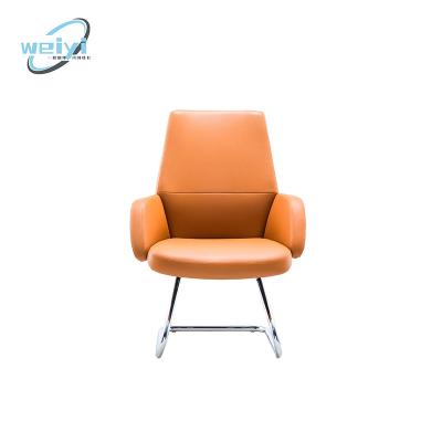 China Other Wholesale Fixed Executive Metal Frame Visitor Chair Leather Office Meeting Chair for sale