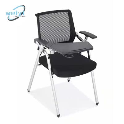 China Factory Price Foldable Folding School Training Desk Student Chairs With Writing Pad for sale