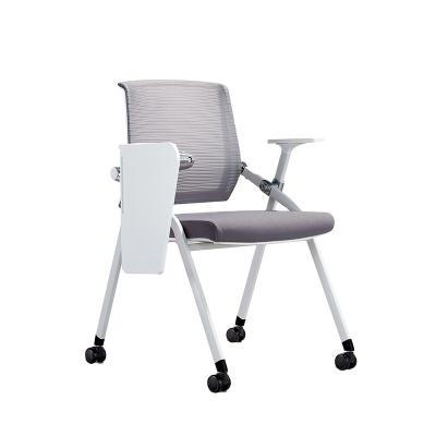 China Collapsible Collapsible Conference Room Training Chairs School Student Chairs With Writing Padded Mesh Training Chair Stackable for sale