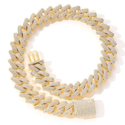 China Fashion New Arrival Miami Cuban Chain Link CZ Hip Hop Iced Out Hitter Jewelry 20mm Necklace Chain Bracelet For Men for sale