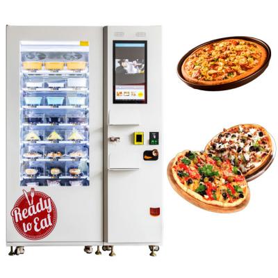 China Best Adjustable Temperature Mechanical Hot Noodle Pizza Making Vending Machine With Advertising Screen for sale