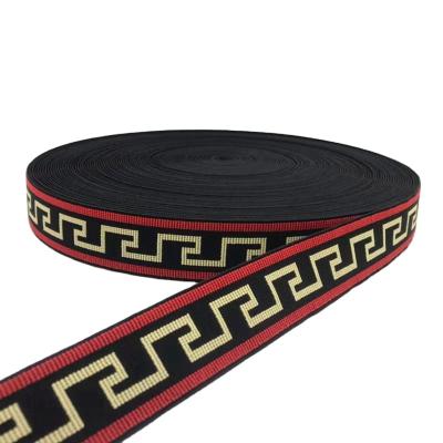 China Factory wholesale price 1.5 inch custom elastic jacquard elastic band polyester webbing for sale