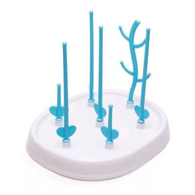 China BPA Free Baby Bottle Holder Drying Tree Shape Infant Bottle Draining Rack Custom Detachable Baby Bottle Holder for sale