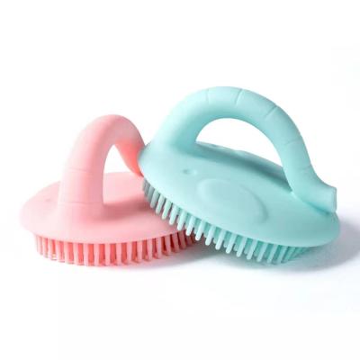 China 100% Soft Eco-friendly Baby Silicone Bath Brush Stiffen Elephant Shape Silicon Bath Body Brush With Handle Baby Toiletries for sale