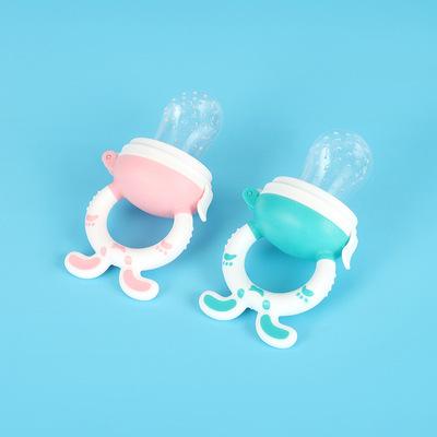 China BPA Free High Quality Baby Pacifier Bite Bag Food Feeding Teether Pink Blue Feeder Silicone Nipple Baby Fruit Teether for sale