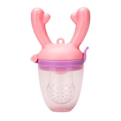 China BPA Free Health Baby Pacifier Bite Bag Food Feeding Teether Pig Feeder Fawn Shape Silicone Nipple Baby Fruit Teether for sale