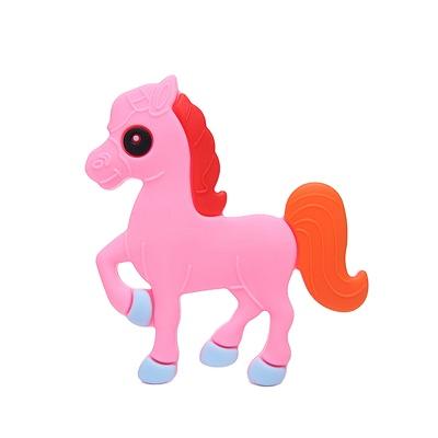 China New Soft Silicone Teether Toy Brand Baby 3-12 Months Toys Cute Pony Shape Teether Baby Safety Teether for sale