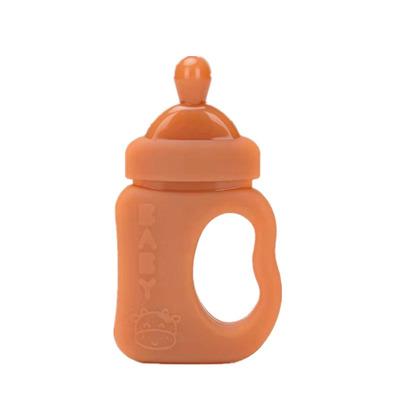 China Toy Soft Silicone Baby Teether With Packing Milk Bottle Shape Safe Bijtring Silicone Mordedor Baby Teether for sale