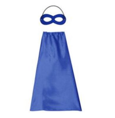 China Polyester Kids Superhero Single Side Cape With Mask Set And Logo Customized Available 27 Inches for sale