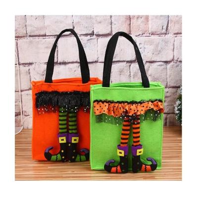 China Halloween Pumpkin Candy Bag Cardboard Images Non-woven Black Cat Spider Skeleton Human Skeleton Magician for sale