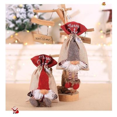 China Sants Candy Gift Drawstring Bag Handmade Doll Polyester Bag Material Christmas for sale