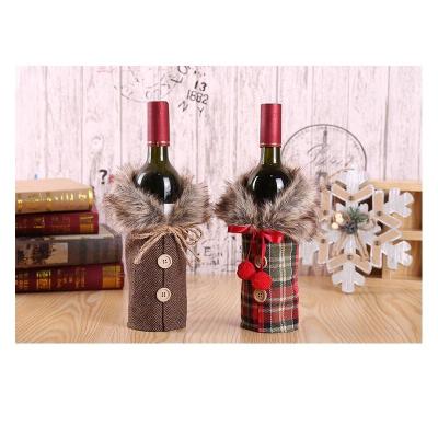 China Christmas Wine Bottle Cover Bags Gift Bag Christmas Dinner Table Decor Merry Christmas Thanksgiving Party TXMASWB2020 for sale