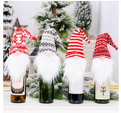 China Fabric Christmas Wine Bottle Cover Bags Gift Bag Christmas Dinner Table Decor Merry Christmas Thanksgiving Party for sale