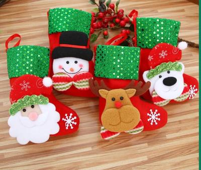 China Small And Cute Merry Christmas Stocking Candy Bag Christmas POLYESTER for sale