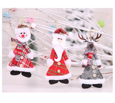 China Handmade Cloth Christmas Santa Snowman Deer Bear Hanging Doll for sale