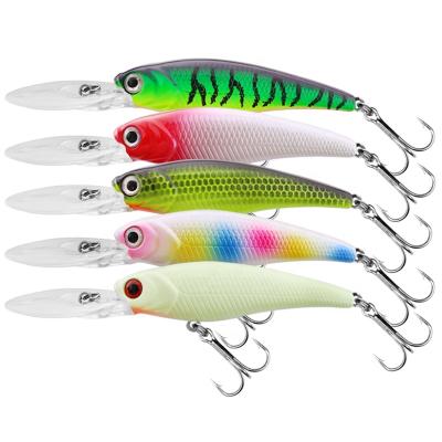 China ABS Minnow Fishing Lure Big Lie Plopper Hard Plastic High Quality Floating Minnow Lures Long Tongue Hard Lure for sale