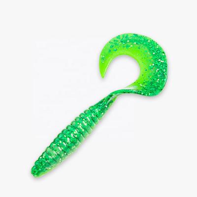 China 6.5cm Silicone 2.5g Lure Soft Plastic Fishing Lure Fluorescent Sequin Bait Soft Plastic Bass Lure On Sale for sale