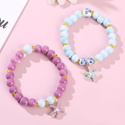 China Others 2022 New Wholesale Kids Best Friends Bracelets Candy Color Children Beaded Bracelets Girls Kids Beads Bracelet for sale