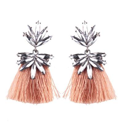 China Bohemia style earrings 2019 NEW hot sale women fashion fan shape tassel dangle earrings thread silk earrings for sale