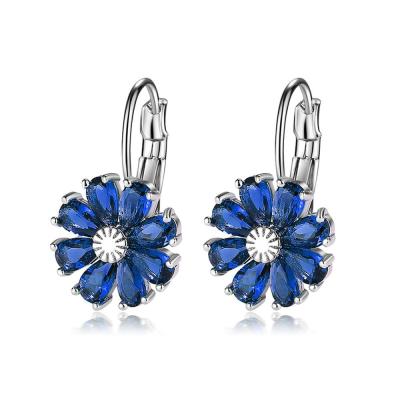 China 2018 Women's Jewelry Women's Big Popular Colorful Zircon Flower Removable Earring Flower Earring for sale