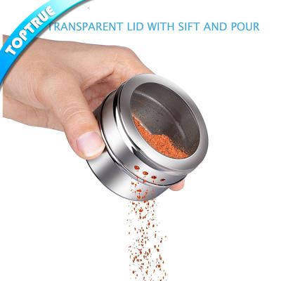 China Viable High Quality Kitchenware Magnetic Spice Tins Container Sets Stainless Steel Spice Jar for sale