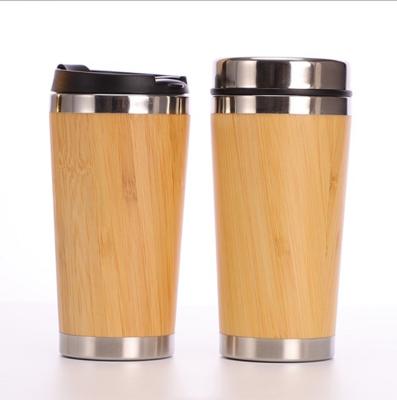 China Sustainable Wholesales Custom Logo Eco - Friendly Bamboo Travel Mug With Stainless Steel Interior for sale