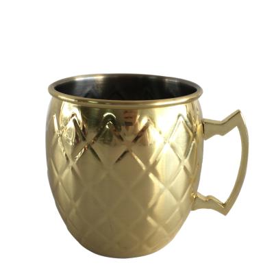 China 500ml Durable Solid Stainless Steel Moscow Mule Copper Mug With Plating for sale