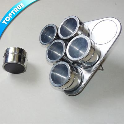 China Sustainable 6, 9.12 Pcs Set Stainless Steel Magnetic Spice Rack for sale